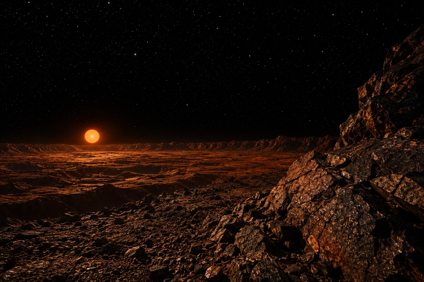 Imagined view associated with Proxima Cen d